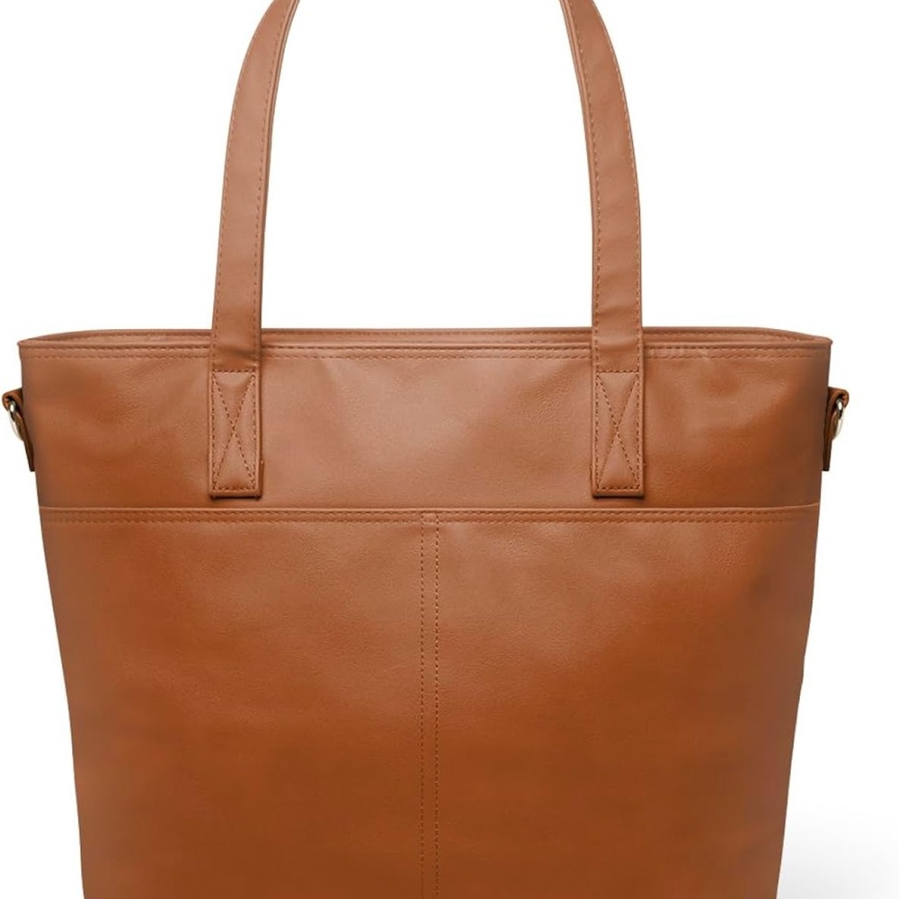 Elegant Tan Leather Tote Bag